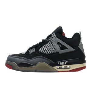 Off-White X AJ Jordan 4 Bred Black/Red Cv9388-001